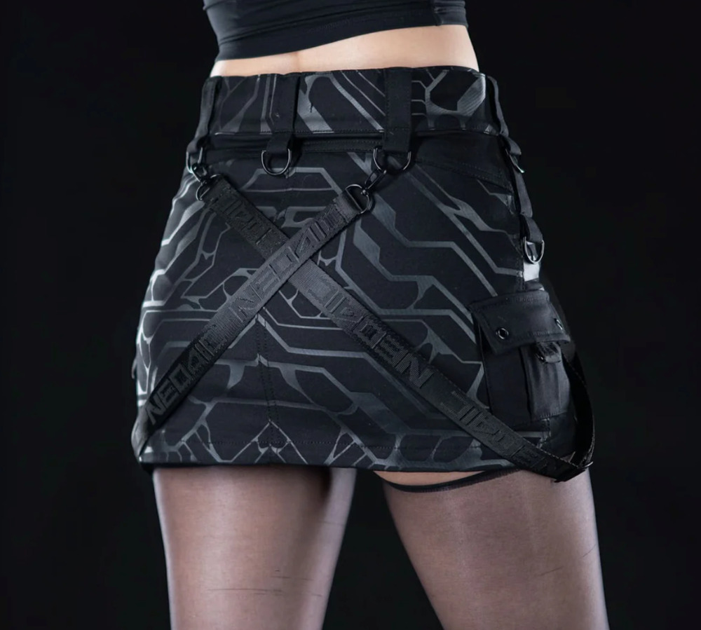 Neo4ic EVE4 Cyberpunk Mini Cargo Skirt - Picture 2 of 10